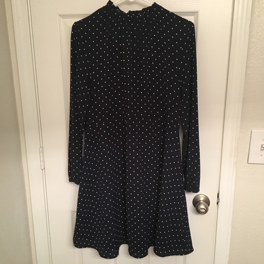 Navy blue with white polka dot dress
